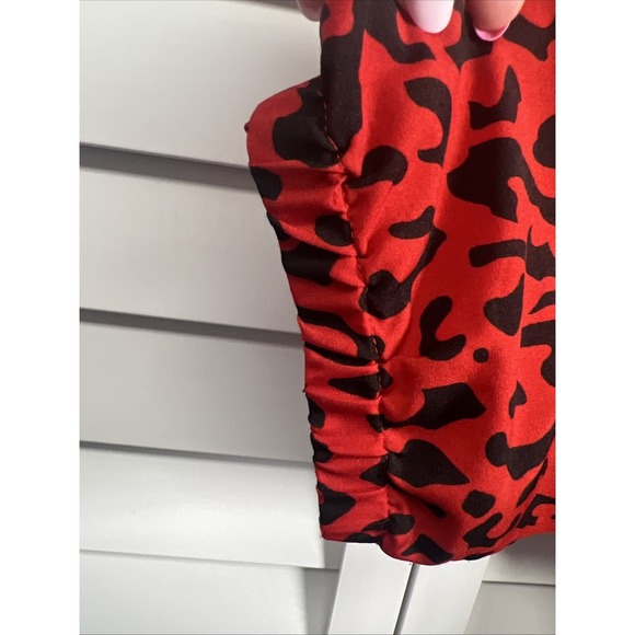 Lucca Leopard Print Oversized Batwing Sleeve Top Size Small Red & Black - Picture 4 of 8